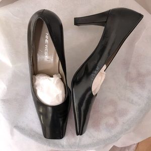 BRAND NEW…Nine West Size 11M Black Square Toe Pump.  Heel height ~ 3”.